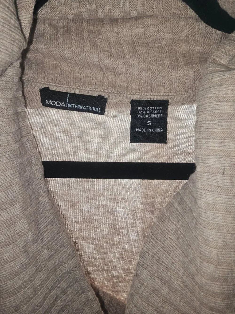 Moda International Cowl Neck Cashmere Blend Sweater Tunic S Pockets